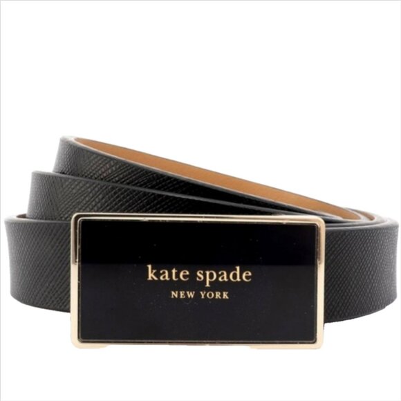 Kate Spade Enamel Plaque Buckle Leather Belt main image 5